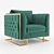 Luxury Luciano Armchair: Elegant Art Deco Design 3D model small image 1