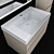 Modern White Gloss Sink Cabinet CUBO 80 3D model small image 4