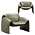 Modern Club-Armchair with Timeless Elegance 3D model small image 1