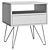 Sleek Grey Oak Bedside Table 3D model small image 2