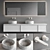 Antonio Lupi Bemade Double Wall-Mounted Vanity Set 3D model small image 1