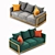 Golden Paradise Plush Sofa 3D model small image 2