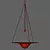 Elegant Timepiece Glass Chandelier 3D model small image 2