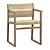 Stylish BM62 Cane Wicker Armchair 3D model small image 1