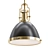 Elegant Burnished Brass Pendant 3D model small image 1