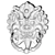 Vintage Oriental Door Knocker 3D model small image 4