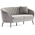 Audrey Pink Velvet Lounge Sofa 3D model small image 2