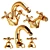 Elevate Your Bidet: Nicolazzi Nuova Brenta Gold Faucets 3D model small image 1