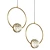 Mairin Pendant Lamp - Elegant Glass and Brass Lighting 3D model small image 1