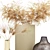 Decorative Vase Set with Dried Flowers 3D model small image 3