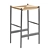 Wegner Rattan Barstool: Beige Seat, Steel Frame 3D model small image 2