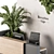 Elegant Reception Desk & Wall Decor 3D model small image 3