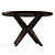 Mid-Century Modern Hazelnut Dining Table 3D model small image 2