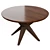 Mid-Century Modern Hazelnut Dining Table 3D model small image 3