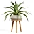 Everett Ceramic Planter with Wooden Stand 3D model small image 2