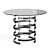 Glamorous Chrome Dining Table 3D model small image 1