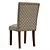 Classic Brown Upholstered Parsons Chair 3D model small image 4