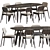 Modern Dining Set 128: Metal, Wood, Velvet. Perfect for Any Space 3D model small image 5