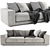 Modern Italian Buble 2-Seater Sofa 3D model small image 1