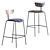 Elegant Gray Barstool with Walnut Veneer Accent 3D model small image 1