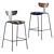 Elegant Gray Barstool with Walnut Veneer Accent 3D model small image 2