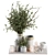 Elegant White Set w/ Green Plants 3D model small image 1