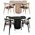 Contemporary Wood Chairs & Table 3D model small image 1