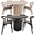 Contemporary Wood Chairs & Table 3D model small image 4