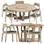 Sleek Costes Dining Set 3D model small image 6