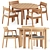 Stylish Costes Chair & Kos Teak Table 3D model small image 1