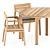 Stylish Costes Chair & Kos Teak Table 3D model small image 2