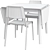 TEODORES - Stylish White Chair & Bamboo/White Table 3D model small image 5