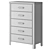 Slim 5-Drawer Ambrosh Chest 3D model small image 3