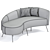 Elegant Diwan Chaise Sofa 3D model small image 3