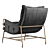 Modern Sonoma Black Leather Chair 3D model small image 4