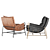 Modern Sonoma Black Leather Chair 3D model small image 5