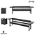 Urban Loft Park Bench: Stylish Seating Set 3D model small image 1