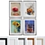  4-Piece Modern Picture Frame Set with Oil Painting 3D model small image 1