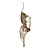 Elegant Golden Leaf Wall Sconce 3D model small image 2