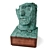 Bronze Outdoor Face Sculpture 3D model small image 4