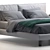 Elegant Upholstered Bed with Wooden Frame 3D model small image 2