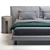 Elegant Upholstered Bed with Wooden Frame 3D model small image 4