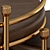 Mezzo Erni Side Table: Polished Brass meets Walnut Veneer 3D model small image 4