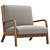 Elegant Ronaldo Armchair 3D model small image 1