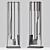 Modern 4PC Bend Raw Steel Fireplace Set 3D model small image 2