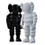 Kaws x Michelin Figurines - Black and White Vinyl Toys 3D model small image 2