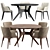 Magda Couture Chair & ROLF BENZ 965 Table Set 3D model small image 1