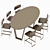 Elegant Marble Velvet High Chair 3D model small image 4