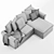 Versatile and Spacious Ikea Gronlid Corner Sofa 3D model small image 7