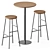 Sleek Mix & Fix Table + Cornet Bar Stool 3D model small image 1